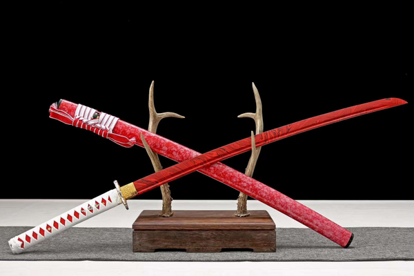 High-End Red Flame Metal Katana With Sheath Anime Replicas