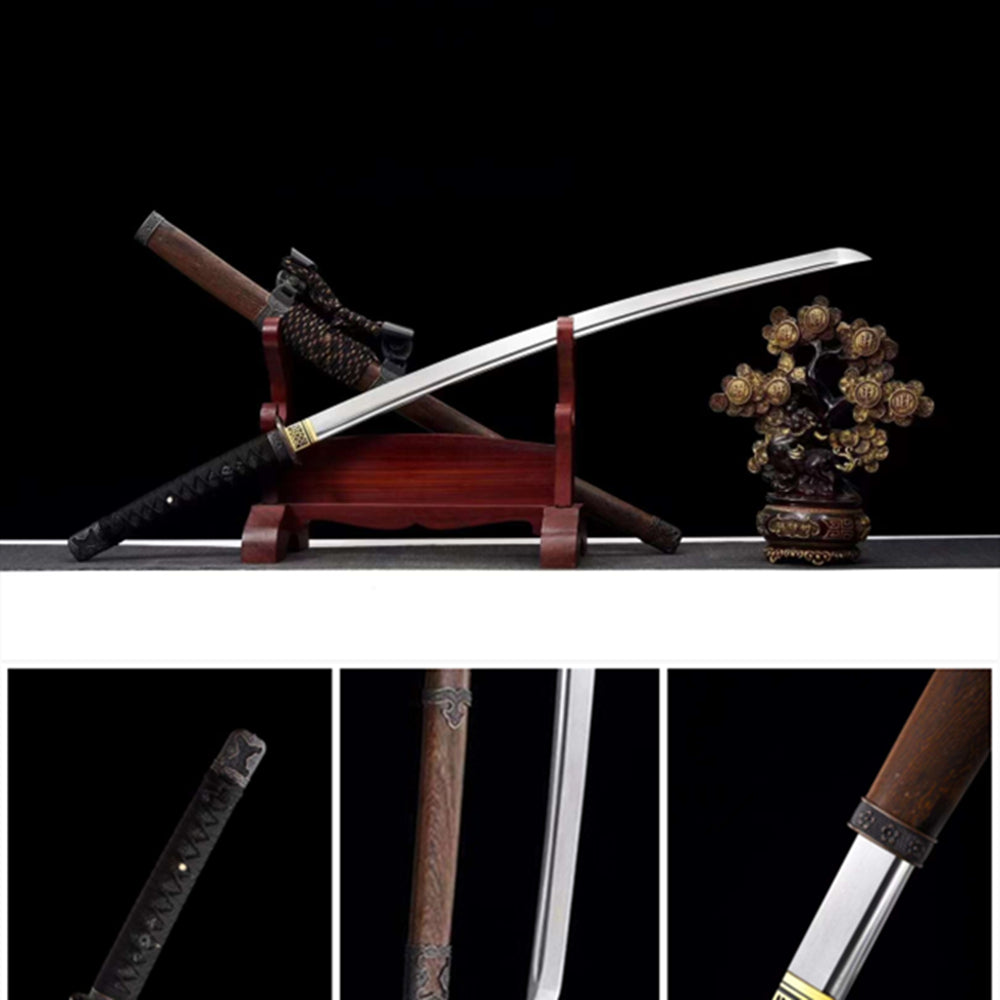 Handmade Damascus Steel Full Tang Real Japanese Katana With Pear