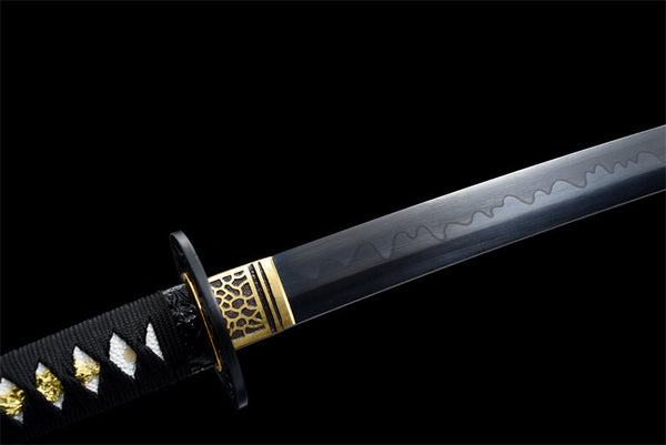 Handmade Spring Steel Full Tang Real Japanese Katana With Balck & Green Sheath