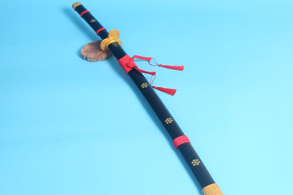 One Piece Roronoa Zoro Enma Katana Sword Wood Anime Katana Black And Red Flame Pattern Black