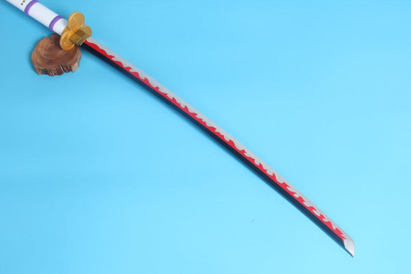Kozuki Oden Amou Kirukiru One Piece Wood Katana Black And Red Flame Pattern Anime Katana
