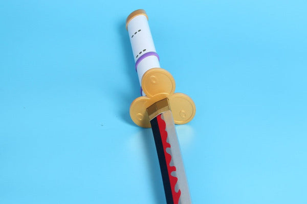 Kozuki Oden Amou Kirukiru One Piece Wood Katana Black And Red Flame Pattern Anime Katana