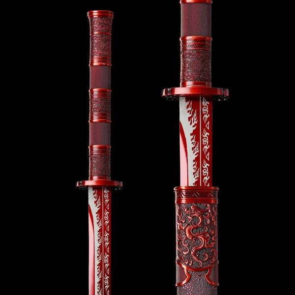 Handmade Manganese Steel Real Sword With Black Sheath