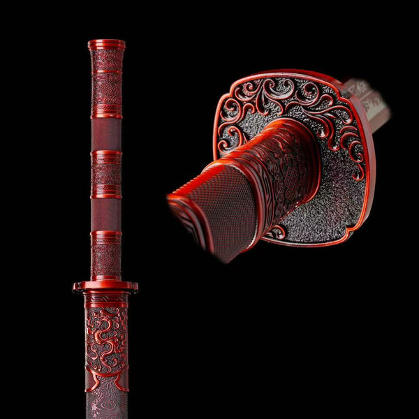 Handmade Manganese Steel Real Sword With Black Sheath