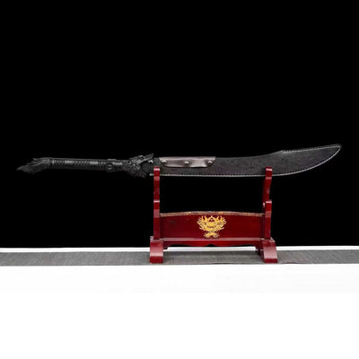 God Dragon Battle Sword Handmade Black Sheath