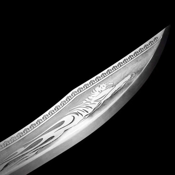 God Dragon Battle Sword Handmade Black Sheath