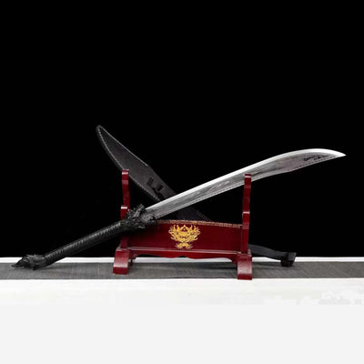 God Dragon Battle Sword Handmade Black Sheath
