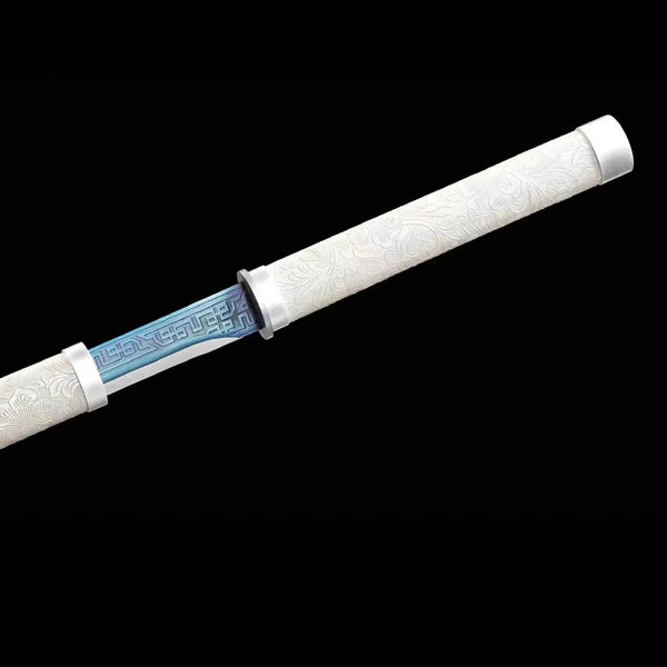 Handmade Manganese Steel Real Sword With Silver Sheath