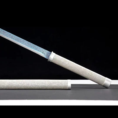 Handmade Manganese Steel Real Sword With Silver Sheath
