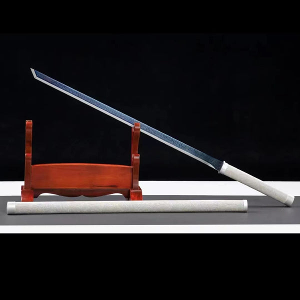 Handmade Manganese Steel Real Sword With Silver Sheath