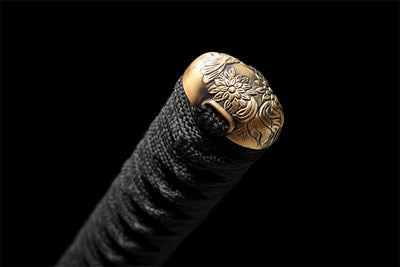 Handmade T10 Steel Full Tang Real Japanese Katana With Sparks Black Sheath Clay Tempered