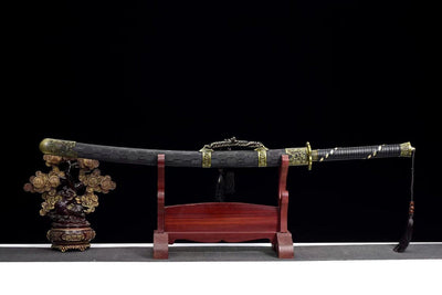Handmade Manganese Steel Full Tang Real Japanese Katana With Blue Lightning Style