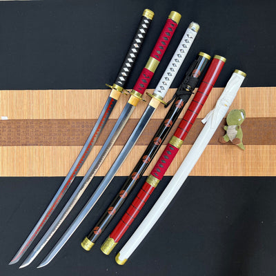 One Piece Roronoa Zoro Katana Sword 3 Set,Wado Ichimonji,Sandai Kitetsu,Shuusui