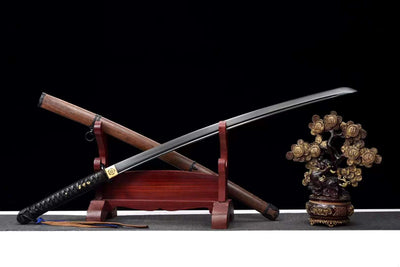 Handmade Manganese Steel Full Tang Real Japanese Katana With Pear Wood Sheath