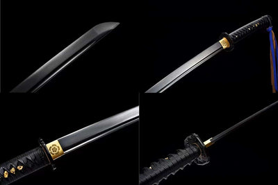 Handmade Manganese Steel Full Tang Real Japanese Katana With Pear Wood Sheath