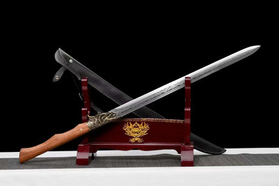 Handmade Manganese Steel Real Sword With Black Sheath
