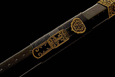 Handmade High Carbon Steel Real Sword With Black Sheath