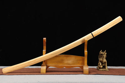 Handmade High Carbon Steel Full Tang Real Japanese Katana With Yellow Cypress Sheath Clay Tempered