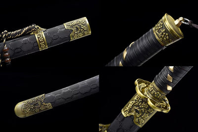 Handmade Manganese Steel Full Tang Real Japanese Katana With Blue Lightning Style