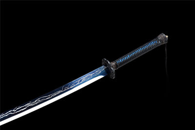 Handmade Manganese Steel Full Tang Real Japanese Katana With Blue Lightning Style