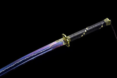 Handmade Manganese Steel Full Tang Real Japanese Katana With Blue Lightning Style