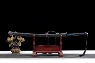 Handmade Manganese Steel Full Tang Real Japanese Katana With Blue Lightning Style