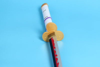 Kozuki Oden Amou Kirukiru One Piece Wood Katana Black And Red Flame Pattern Anime Katana