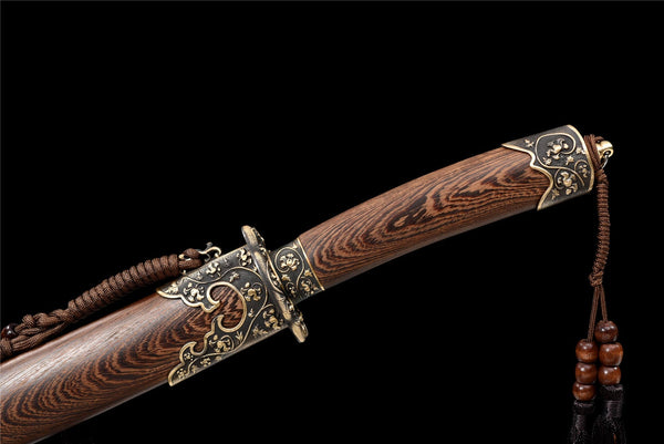 Handmade Damascus Steel Real Sword With Rosewood Sheath