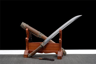 Handmade Damascus Steel Real Sword With Rosewood Sheath