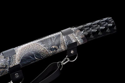 Handmade Manganese Steel Full Tang Real Japanese Katana With Dragon Style