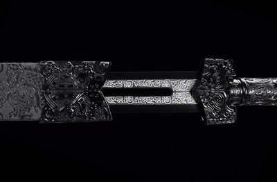 Handmade High Carbon Steel Real Sword With Black Sheath