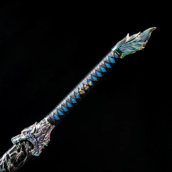 Handmade Stainless Steel Real Sword With Dragon Head
