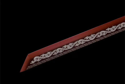 Handmade Manganese Steel Real Sword With Black Sheath