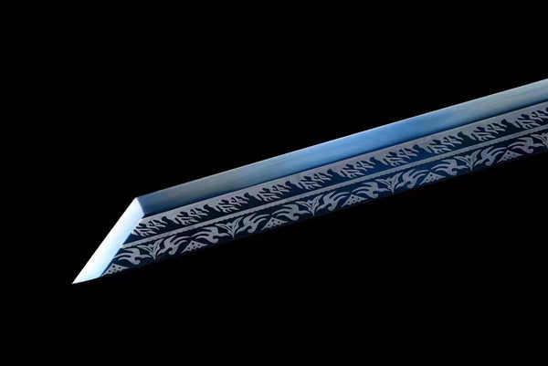 Handmade Manganese Steel Real Sword With Blue Pattern