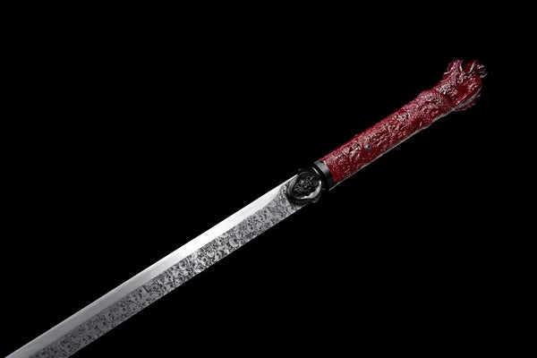 Handmade Manganese Steel Real Sword With red Sheath
