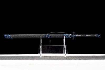 Handmade Manganese Steel Real Sword With Blue Pattern