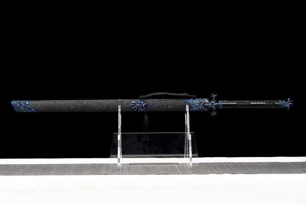 Handmade Manganese Steel Real Sword With Blue Pattern