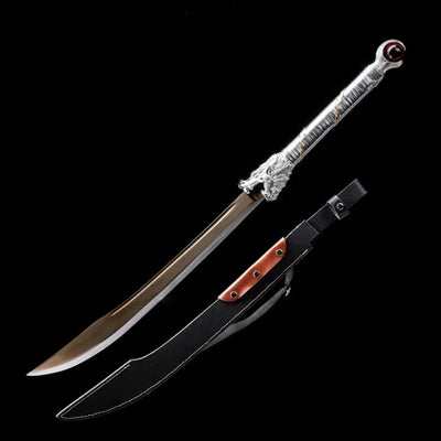 God Dragon Battle Sword Handmade Black Sheath