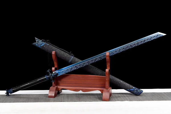 Handmade Manganese Steel Real Sword With Blue Pattern