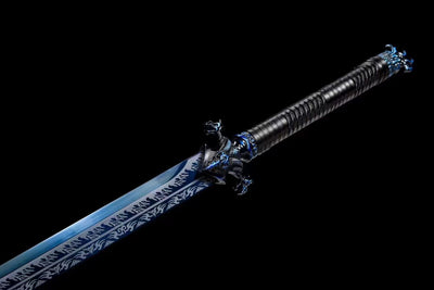 Handmade Manganese Steel Real Sword With Blue Pattern