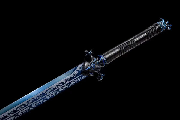 Handmade Manganese Steel Real Sword With Blue Pattern