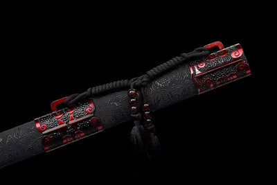 Handmade Manganese Steel Real Sword With Black Sheath