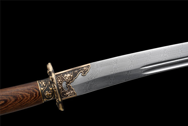 Handmade Damascus Steel Real Sword With Rosewood Sheath