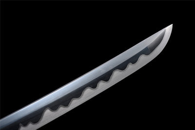 Handmade Manganese Steel Full Tang Real Japanese Katana With Black Wave Style
