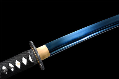Handmade High Manganese Steel Full Tang Real Japanese Katana With Blue Edge