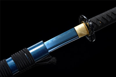 Handmade High Manganese Steel Full Tang Real Japanese Katana With Blue Edge Clay Tempered
